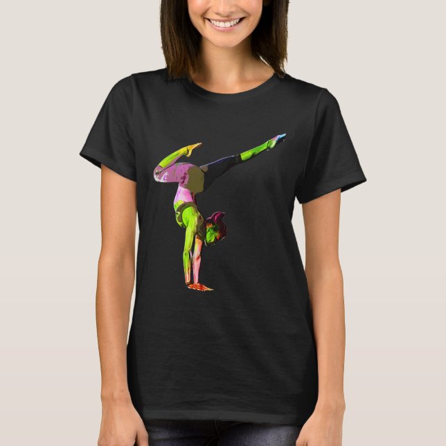 Camiseta Mujer colorida de yoga (Anverso)