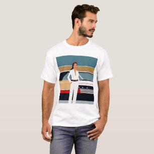 Camiseta Mujer con auto retro