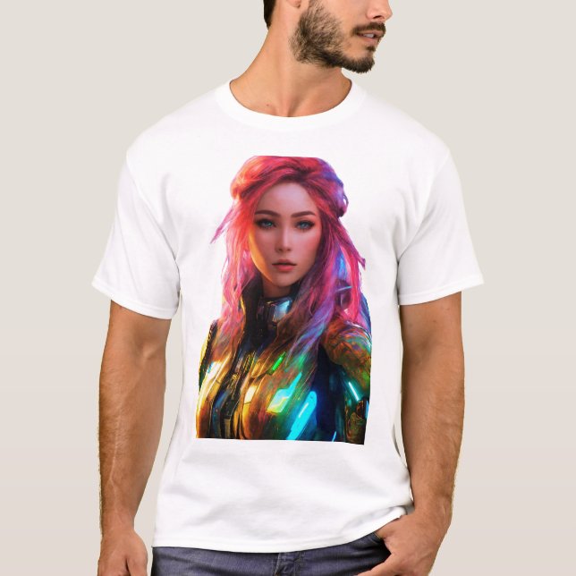 Camiseta Mujer con belleza futurista (Anverso)