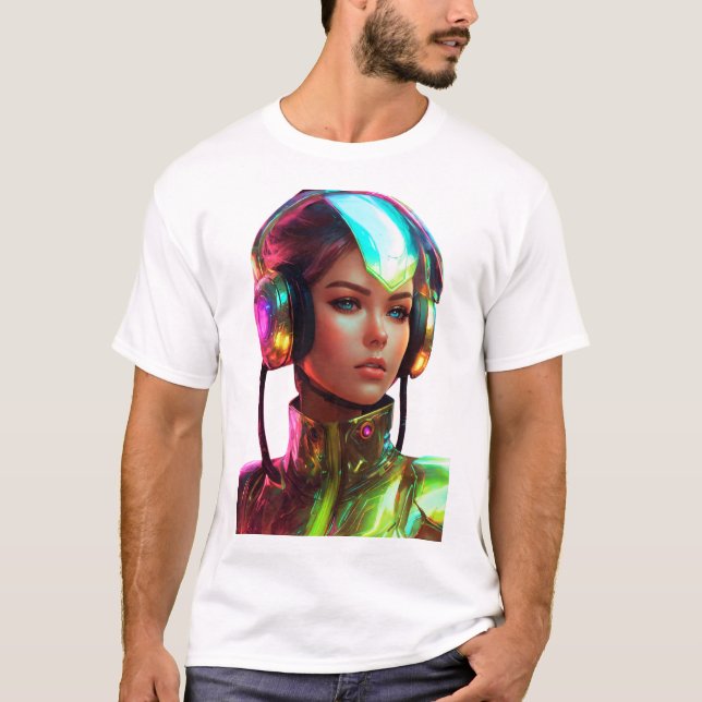 Camiseta Mujer con belleza futurista (Anverso)