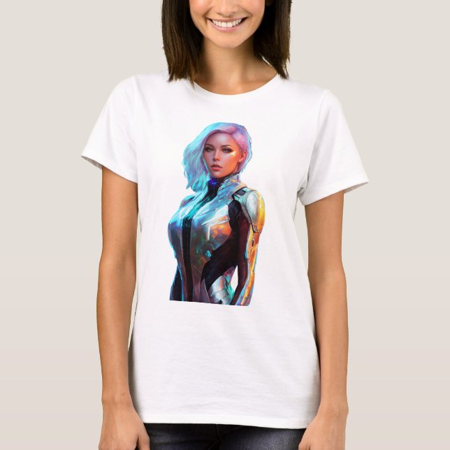 Camiseta Mujer con belleza futurista (Anverso)