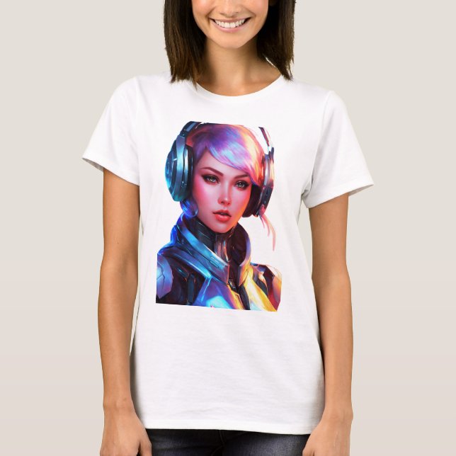 Camiseta Mujer con belleza futurista (Anverso)