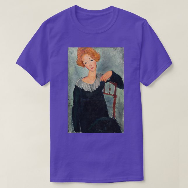 Camiseta Mujer con cabello rojo de Amedeo Modigliani 1917 (Diseño del anverso)