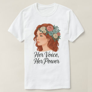 Camiseta Mujer con cabeza floral, empoderamiento femenino