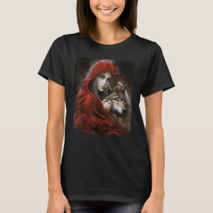 Camiseta Mujer con capucha en rojo y pintura a la fantasía