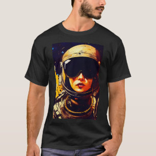 Camiseta Mujer con casco astronauta