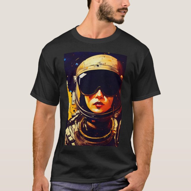 Camiseta Mujer con casco astronauta (Anverso)