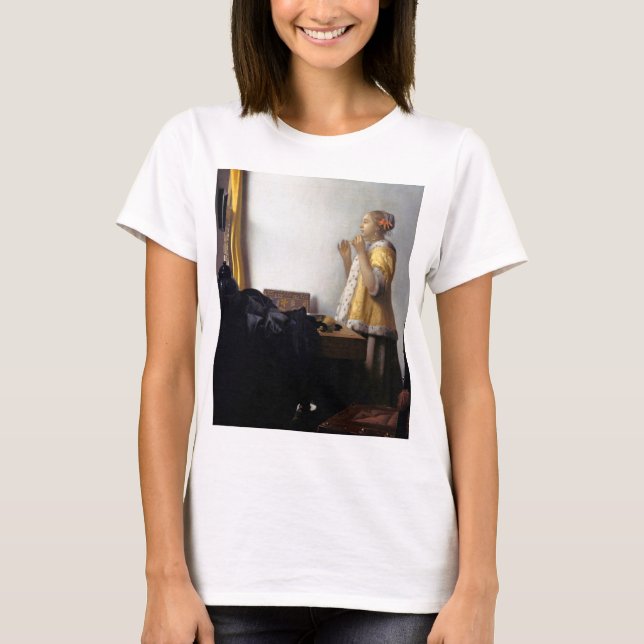 Camiseta Mujer con collar de perla, Johannes Vermeer (Anverso)