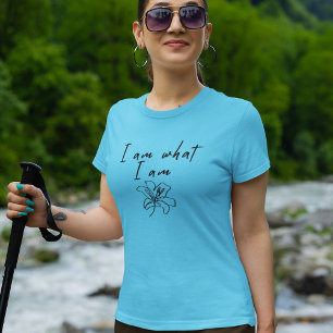 Camiseta Mujer con confianza floral de arte de línea minima