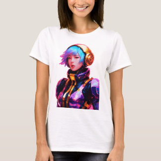 Camiseta Mujer Con Estilo De Anime Espacial