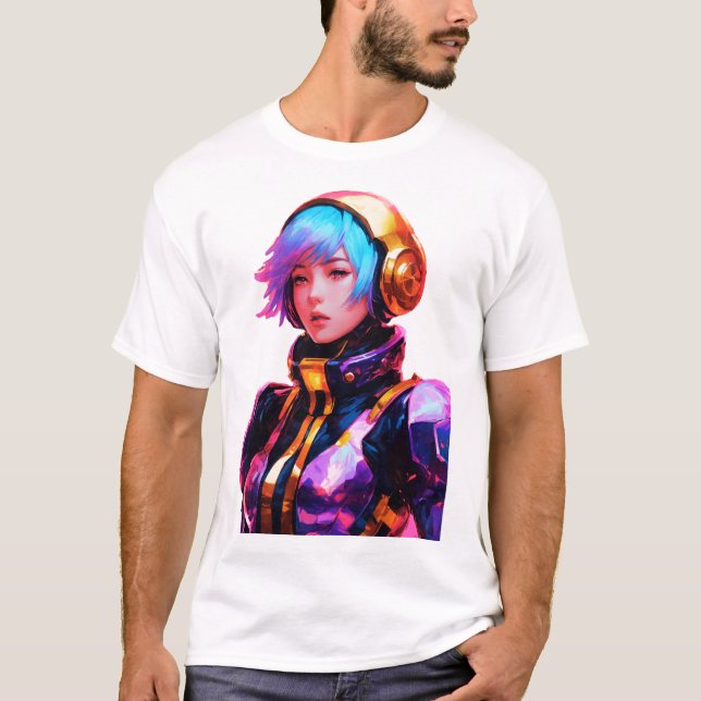 Camiseta Mujer Con Estilo De Anime Espacial (Anverso)