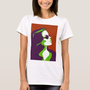 Camiseta Mujer con gafas de sol