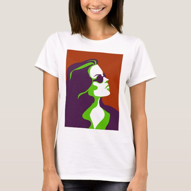 Camiseta Mujer con gafas de sol (Anverso)