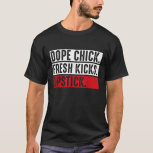 Camiseta Mujer con labial patadas frescas de pollo dope div