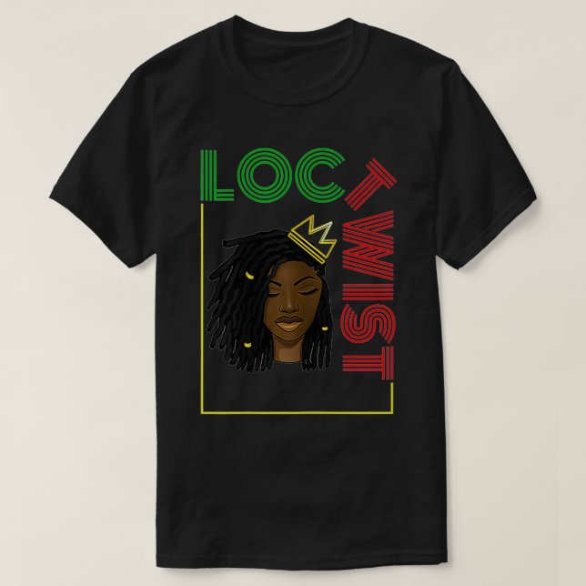 Camiseta Mujer con Loc, afro natural de pelo afro, giro de  (Diseño del anverso)