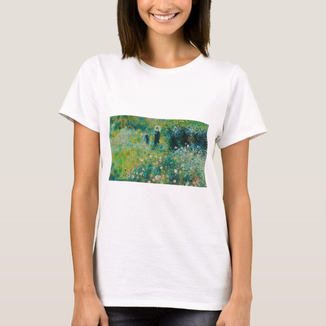Camiseta Mujer con Parasol, Jardín, Renoir (Anverso)