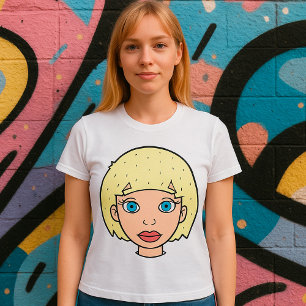 Camiseta Mujer Con Pelo Amarillo