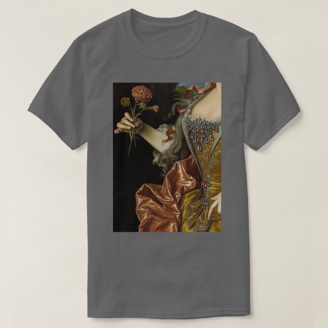 Camiseta Mujer con pintura renacentista de flores 2 (Diseño del anverso)