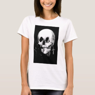 Camiseta Mujer con reflejo cráneo de Halloween en espejo