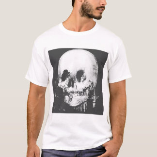 Camiseta Mujer con reflejo cráneo de Halloween en espejo