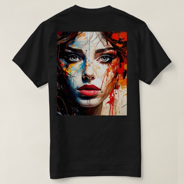 Camiseta Mujer con Rostro Pintado (Reverso del diseño)