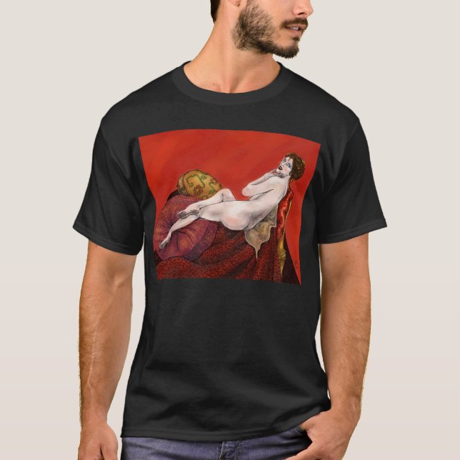 Camiseta Mujer con sofá rojo (Anverso)