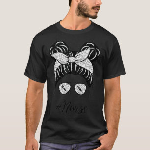 Camiseta Mujer con un bollo para el pelo Auxiliar médico Ho