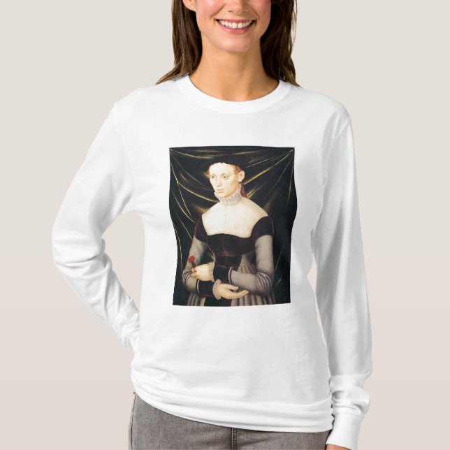 Camiseta Mujer con un clavel (Anverso)