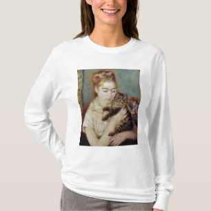 Camiseta Mujer con un gato de Pierre-Auguste Renoir