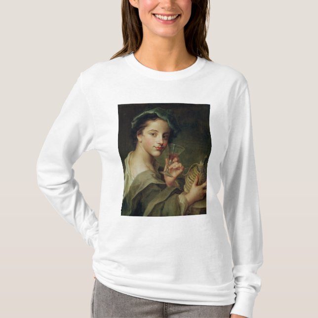 Camiseta Mujer con un vidrio de vino (Anverso)