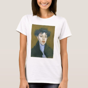 Camiseta Mujer con una bufanda azul, c.1912 (aceite en