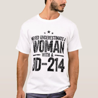 Camiseta Mujer Con Una Vinta Militar Patriótica DD214
