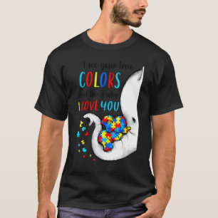 Camiseta Mujer Conciencia del Autismo Niño Aceptación Veo T
