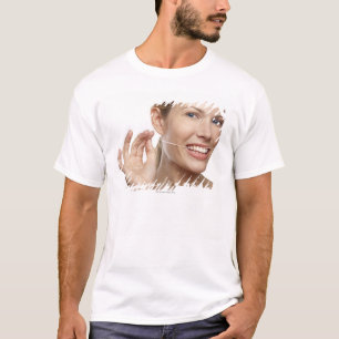 Camiseta Mujer contra los dientes flossing del fondo