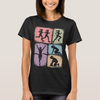 Camiseta Mujer Corredora Arte Vintage Mujeres Corriendo Atl