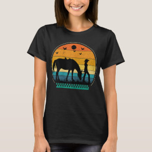 Camiseta Mujer Cowgirl Horse Sunset Retro Vintage Vecto Ho