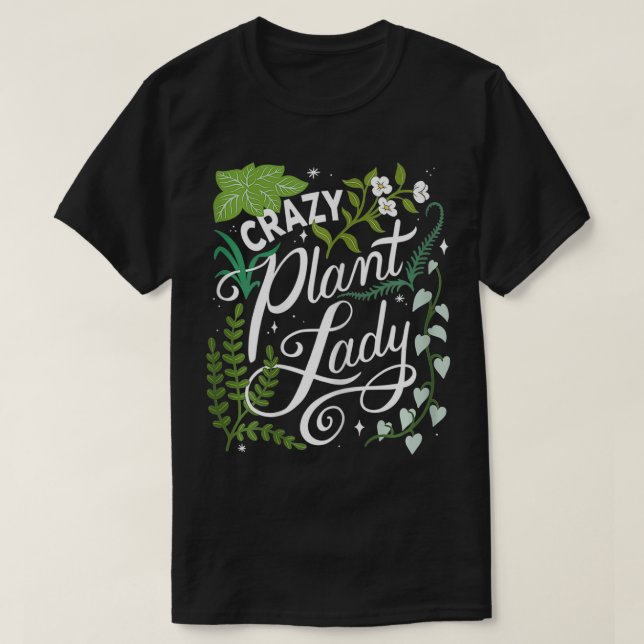 Camiseta Mujer Crazy Planta Lady Mama Planta Mamá Lover Reg (Diseño del anverso)