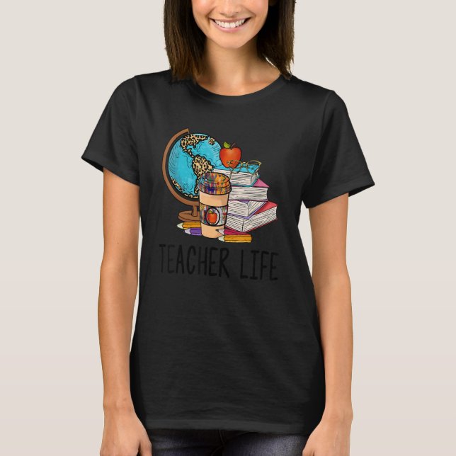 Camiseta Mujer cuta profesora leyendo libros con lápiz de e (Anverso)