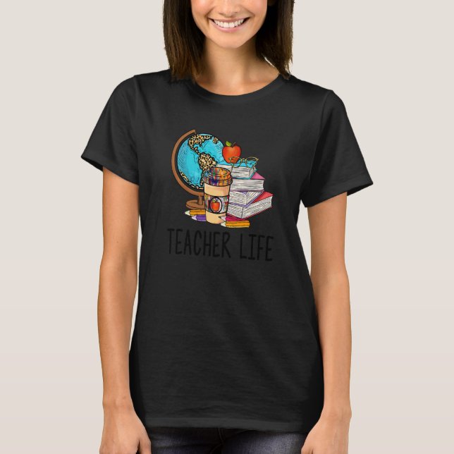 Camiseta Mujer cuta profesora leyendo libros con lápiz de e (Anverso)