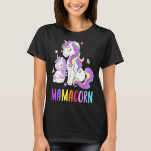 Camiseta Mujer Cute Mamacorn Unicornio traje de cumpleaños