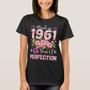 Camiseta Mujer de 65 años hecha en 1961 floral cumpleaños 6