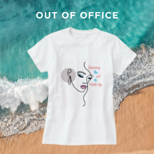 Camiseta Mujer de arte delgada de línea negra, personalizad