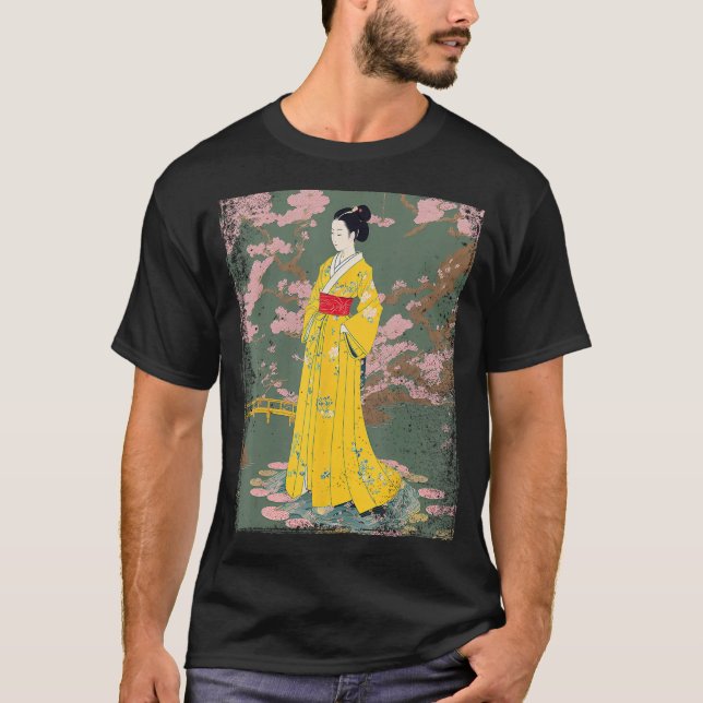 Camiseta Mujer de arte japonesa Ukiyo flotando en Lotus Flo (Anverso)