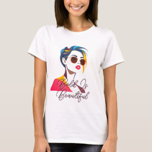Camiseta Mujer de arte pop de negrita