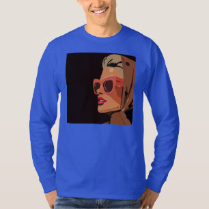Camiseta Mujer de arte pop retro con gafas de sol Gráfico