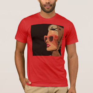 Camiseta Mujer de arte pop retro con gafas de sol Gráfico