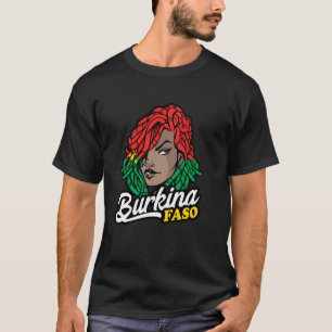 Camiseta Mujer de Burkina Faso con rastas Orgullo burkinés