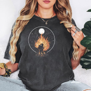 Camiseta Mujer de Cabello de Fuego Constelación Lunar Fuego