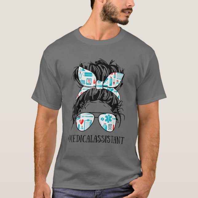 Camiseta Mujer de cabello desordenada asistente médica de u (Anverso)