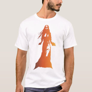Camiseta mujer de cabello largo en una silueta de tono nara